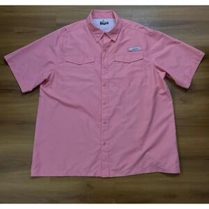 Mens Habit Performance Fishing Utility Button Down Short Sleeve Shirt